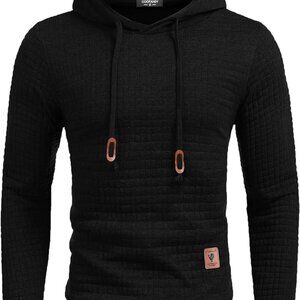 COOFANDY Men’s Jacquard Drawstring Pullover Hoodie